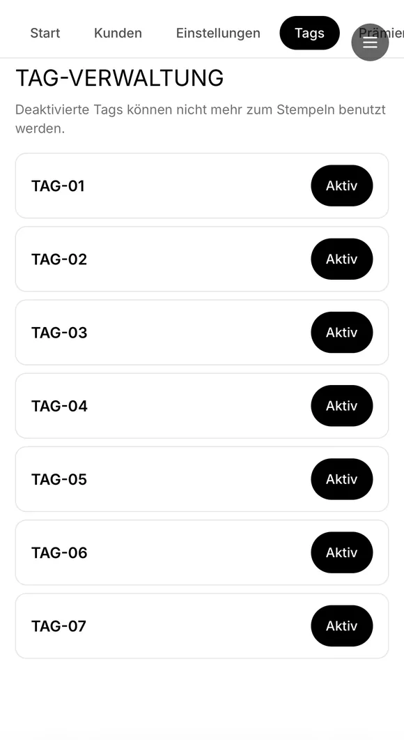 Tag-Verwaltung: NFC-Chips einzeln abschaltbar